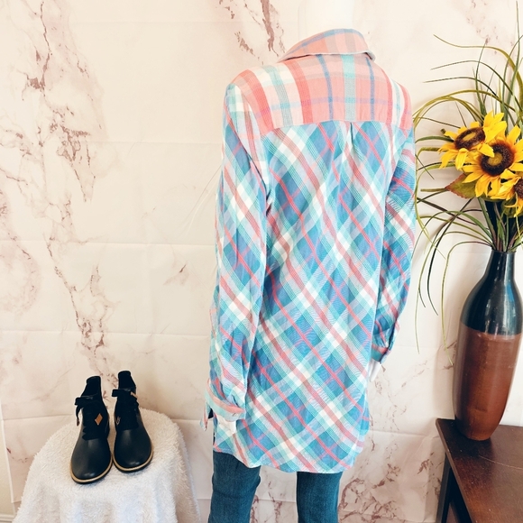 Soft Surroundings Colorful Plaid Button-Up Shirt - Picture 4 of 5